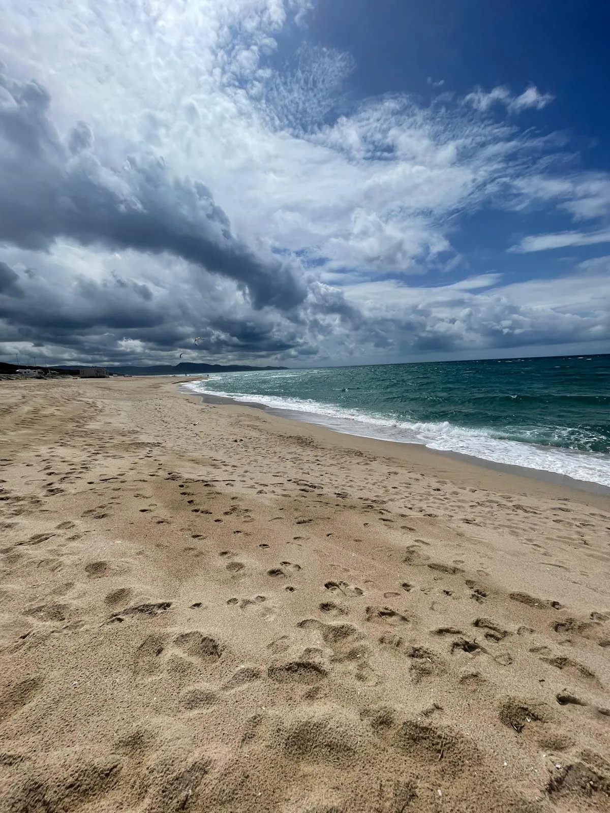 Dramatic sky over the beach on a windy day