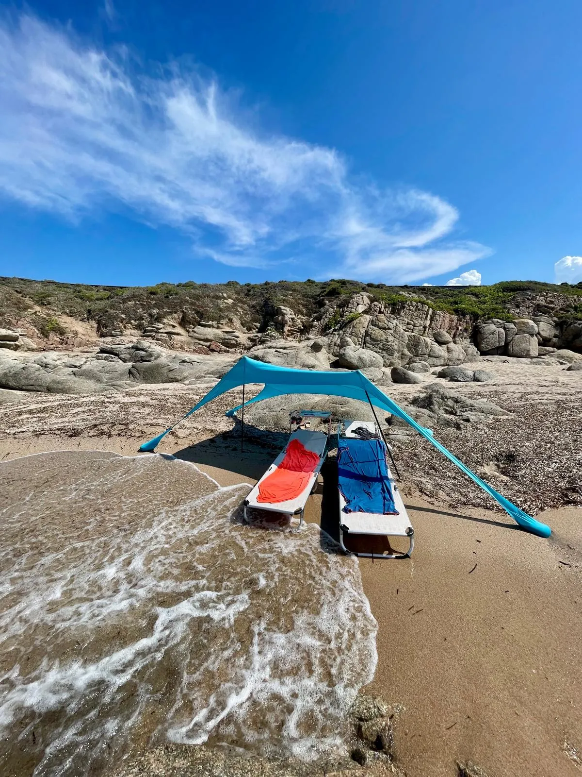 A quiet beach day with your own shade